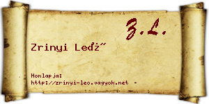 Zrinyi Leó névjegykártya